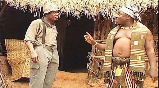 Nkem Owoh and John Okafor in the movie Captain